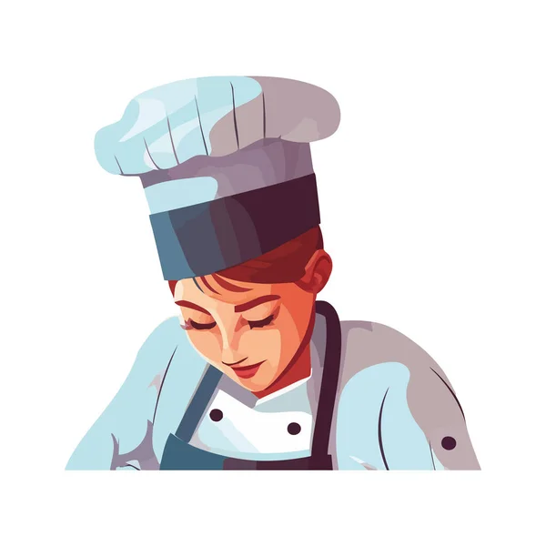 Chef Uniforme Cuisine Repas Gastronomique Sur Blanc — Image vectorielle