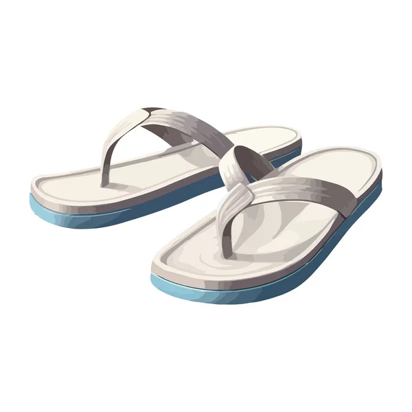 Une Confortable Sandales Bleues Sur Blanc — Image vectorielle