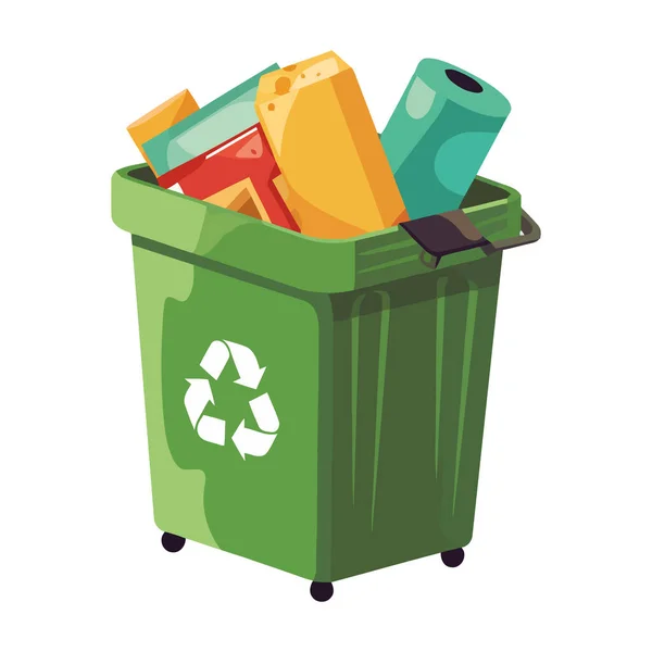 Recycling Green Container White — Stock Vector