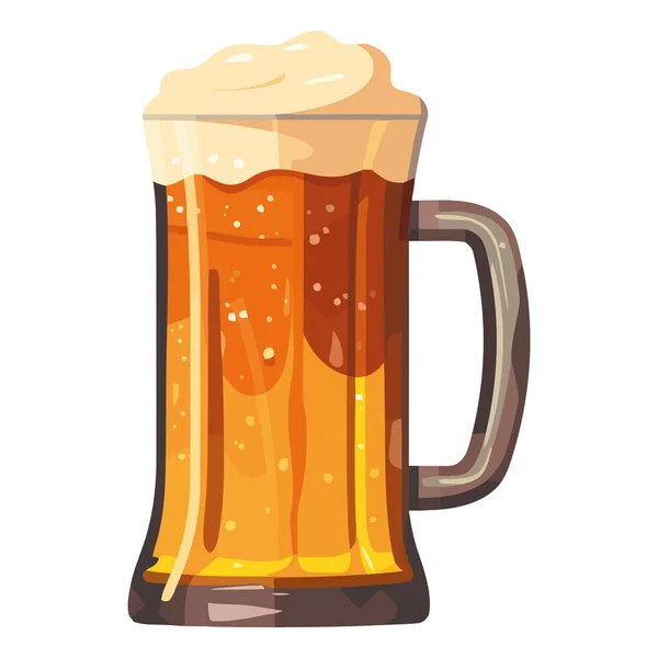 Schaumiges Bier Einem Goldfarbenen Glas Über Weißem — Stockvektor