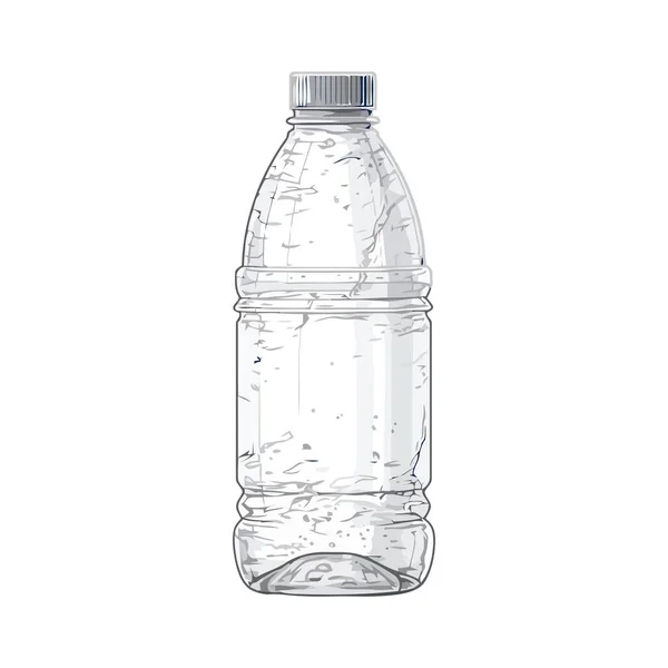 Agua Potable Pura Botella Plástico Sobre Blanco — Vector de stock
