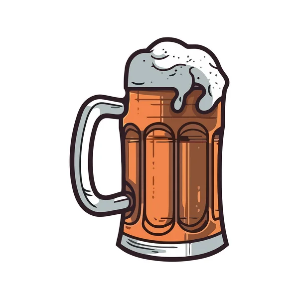 Conception Verre Bière Sur Blanc — Image vectorielle