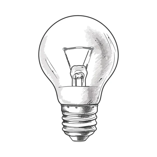 白い電球に照らされた明るいアイデア — ストックベクタ