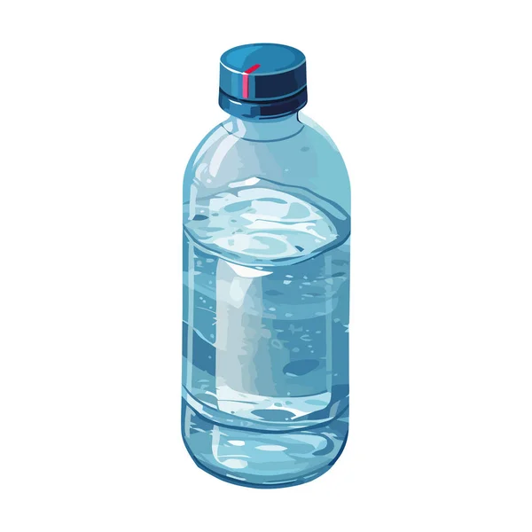 Очищена Вода Пластиковій Пляшці Над Білим — стоковий вектор