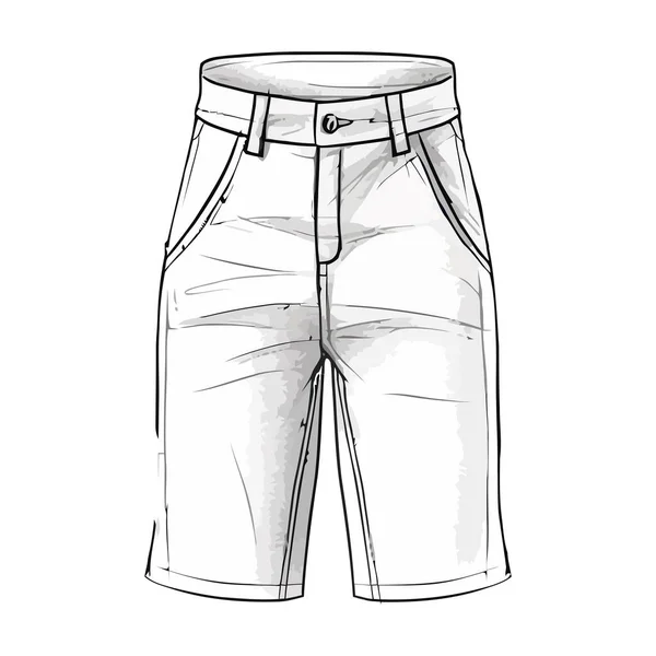 Pantalone Tasca Denim Una Moda Moderna Sopra Bianco — Vettoriale Stock