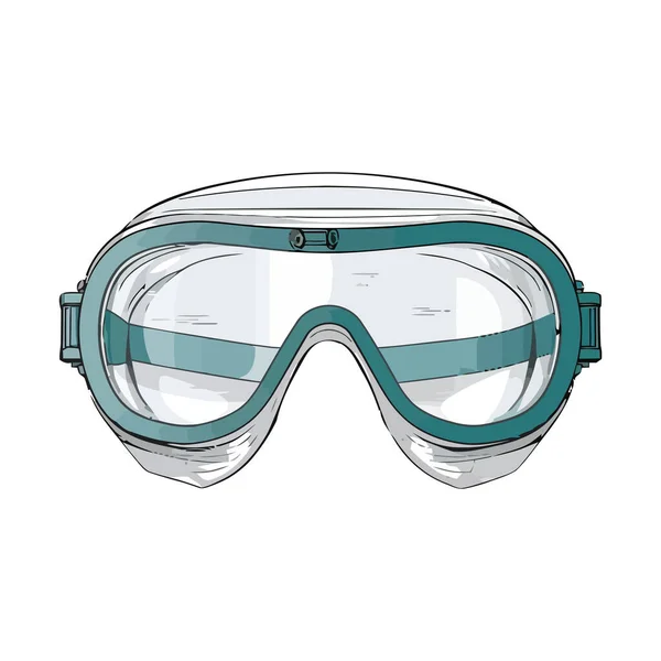 Swimming Goggles Protect Eyes White — Stock Vector