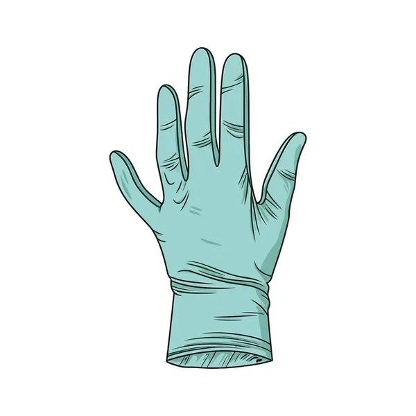 Abbildung Schutzhandschuh Über Weiß — Stockvektor