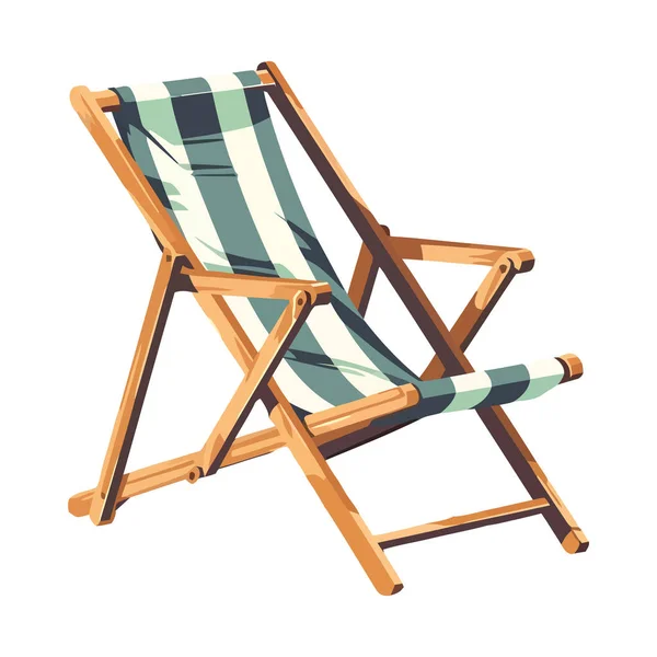 Striped Deck Chair Design White — Stock Vector
