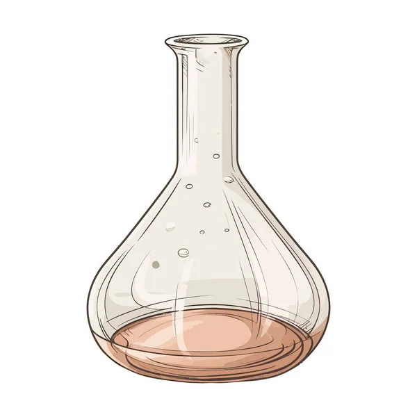 Flask Holds Liquid Scientific Experimant White — Stock Vector
