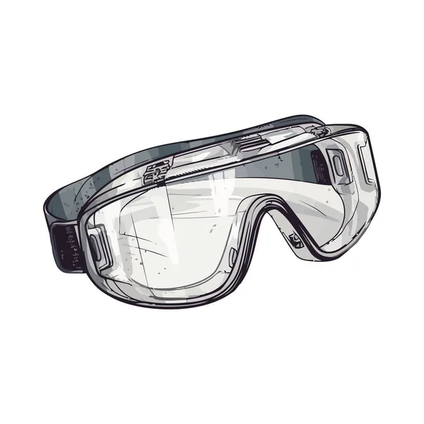 Schutzbrille Für Unterwasserforschung Über Weiß — Stockvektor