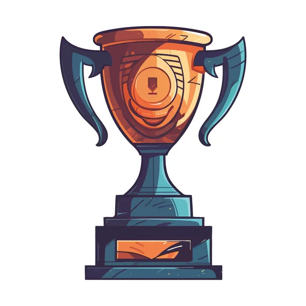 First Place Trophy Vector White — Stock Vector