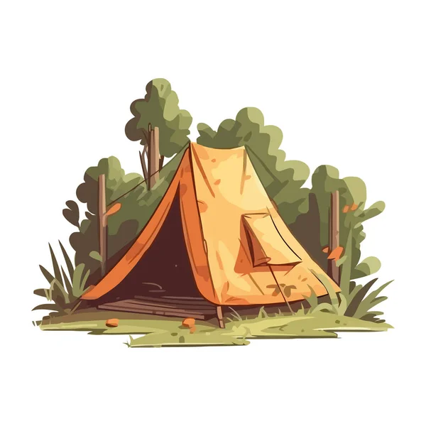 Camping Tenda Vetor Sobre Branco — Vetor de Stock