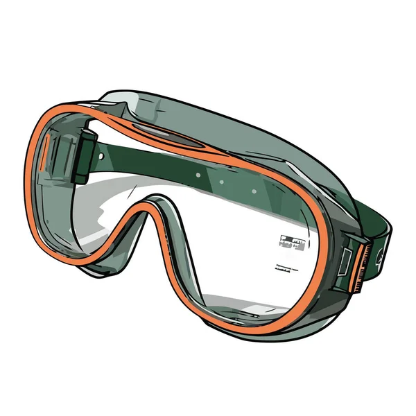Gafas Protectoras Para Deportes Extremos Sobre Blanco — Vector de stock