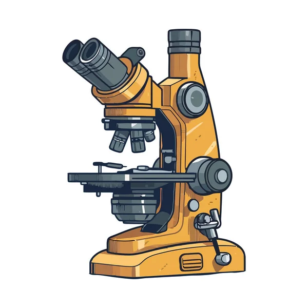 Projeto Microscópio Yeloww Sobre Branco — Vetor de Stock