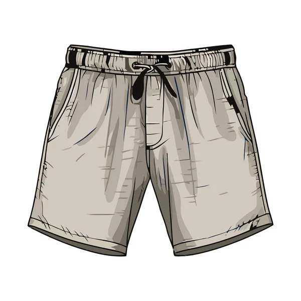 Pantalone Alla Moda Denim Con Tasche Multiple Sopra Bianco — Vettoriale Stock