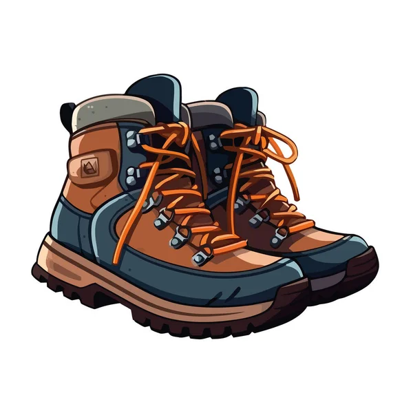 Hiking Boots Design Illustration White — Stock Vector