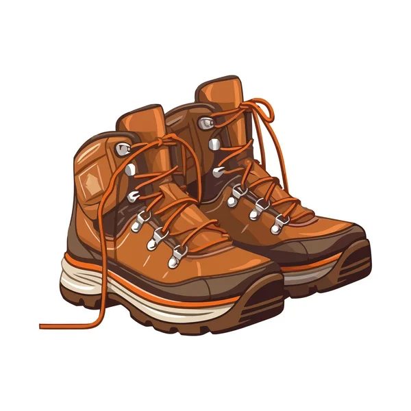 Ilustrasi Sepatu Bot Hiking Atas Putih - Stok Vektor