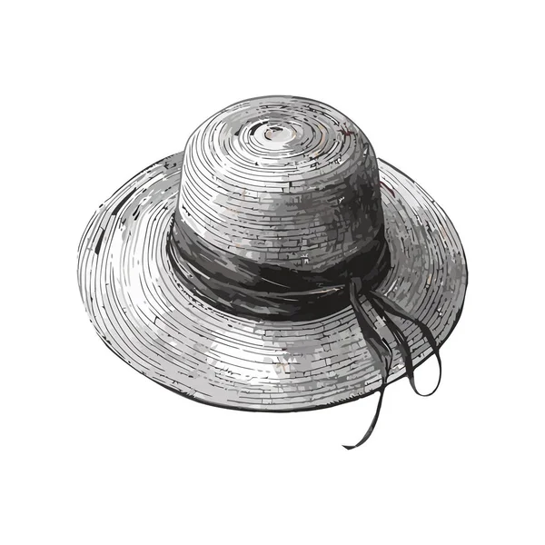 夏のための完璧な白いオーバーファッショナブルな帽子 — ストックベクタ