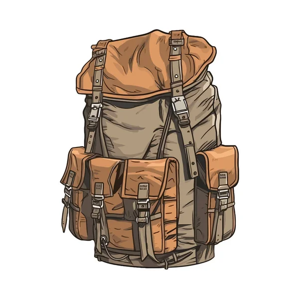 Backpack Equipment Mountain Hiking White — Stock Vector