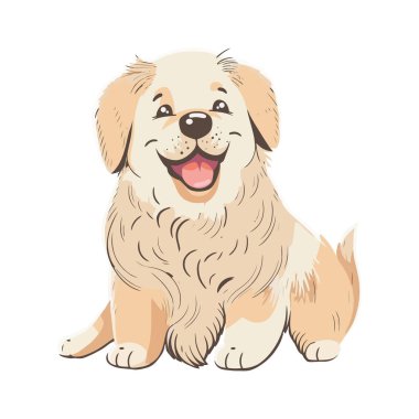 Küçük sevimli köpek hayvan ikonu izole edilmiş.