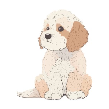 Yumuşak, şirin yavru köpek ikonu izole edildi