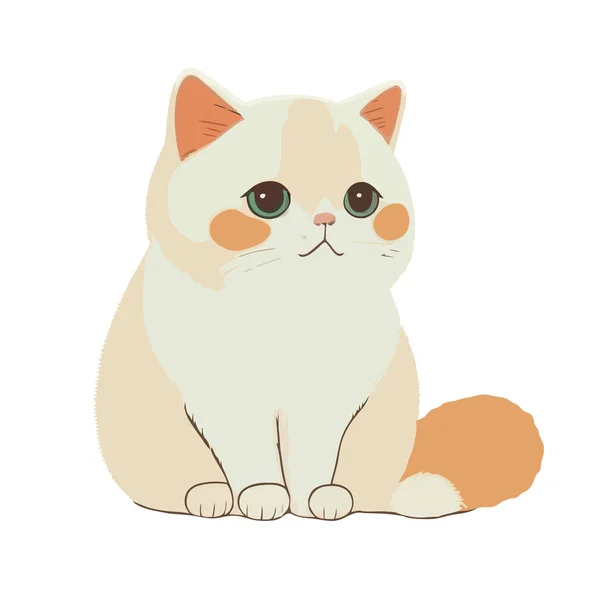 Cute Little Kitten Icon Isolated — Stock Vector
