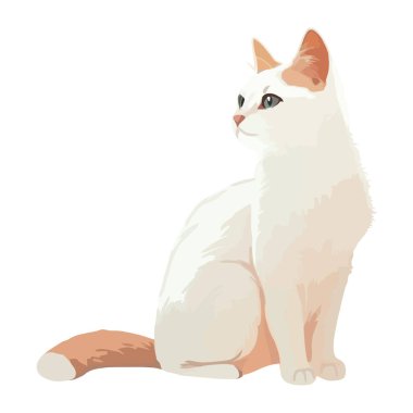 Şirin kedi yavrusu oturmuş, bıyık ikonuyla doğayı seyrediyor.