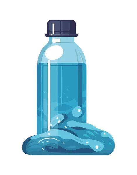 Blue Liquid Bottle Vector Illustration Icon Isolated — Stock Vector