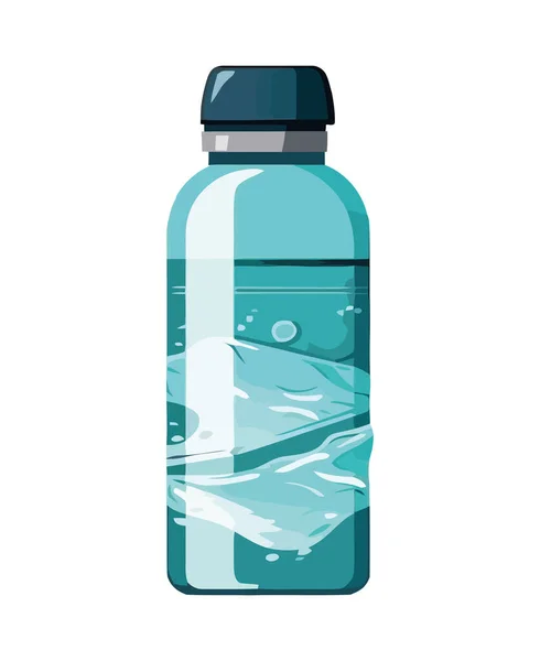 Blauw Flessenwater Witte Achtergrond Pictogram Geïsoleerd — Stockvector