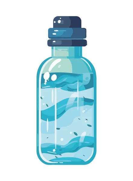 Botella Azul Con Icono Agua Purificada Aislado — Archivo Imágenes Vectoriales