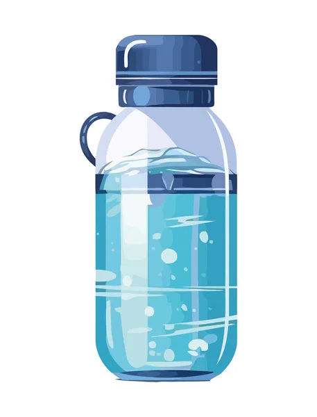 Blauwe Fles Pictogram Met Gezuiverd Water Geïsoleerd — Stockvector