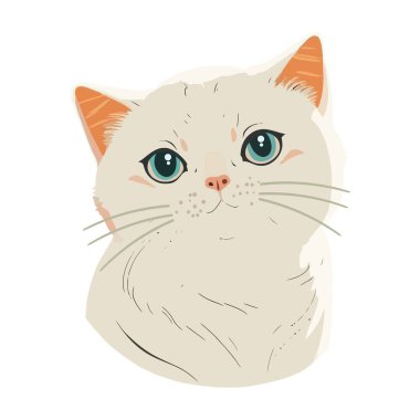 Şirin kedi yavrusu oturmuş, doğa ikonunu izole edilmiş halde izliyor.