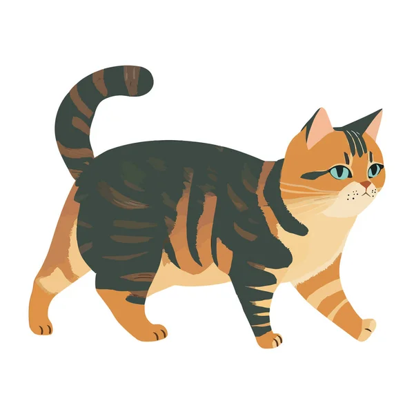 かわいい子猫のマスコットのアイコンが孤立 — ストックベクタ