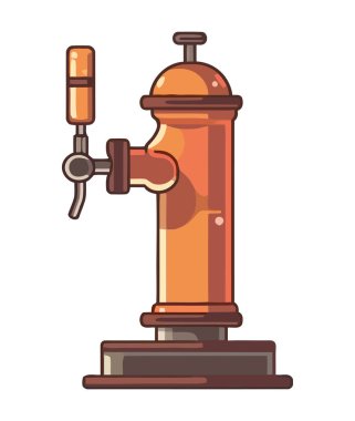 Bira musluğu beyaz arkaplan simgesinde izole edildi