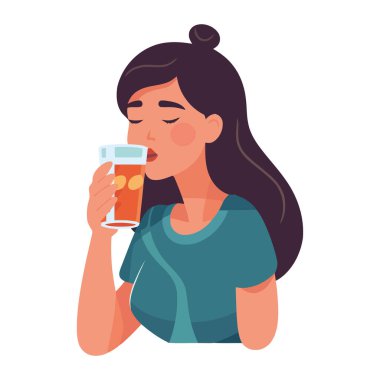 Genç yetişkin kokteyli, izole edilmiş ikonun tadını çıkarıyor.