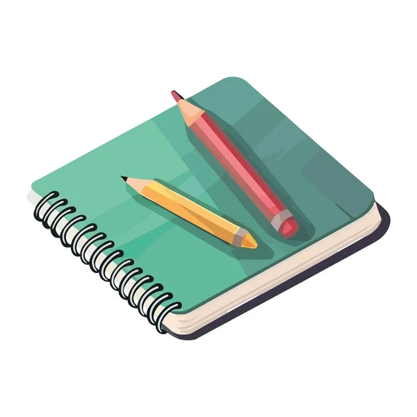 Lernen Mit Buch Und Bleistift — Stockvektor