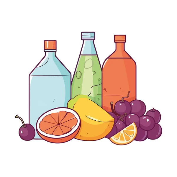 Frisches Obst Und Veggie Cocktail Glas — Stockvektor