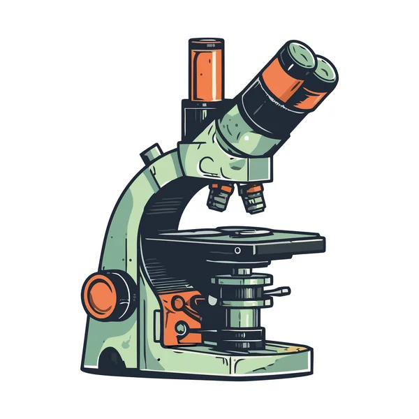 Microscope Technology Analyzing Icon Isolated — Stock Vector