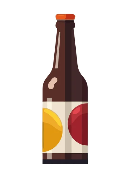 Bierflaschen Symbol Mit Schaumigem Flüssigkeitssymbol Isoliert — Stockvektor