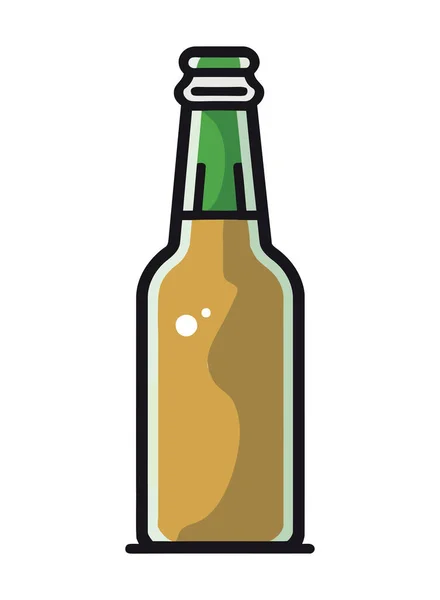 泡沫啤酒瓶图标与新鲜滴滴图标隔离 — 图库矢量图片