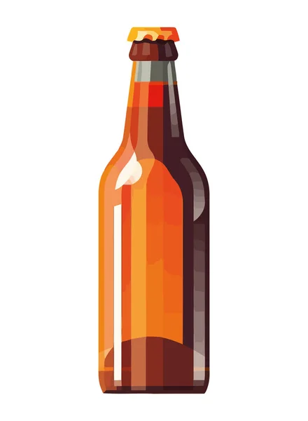 Значок Пляшки Пива Освіжаючою Рідиною Всередині Значка Ізольовані — стоковий вектор