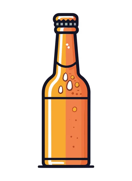 啤酒瓶子图标象征着与外界隔绝的新鲜饮料庆祝活动 — 图库矢量图片