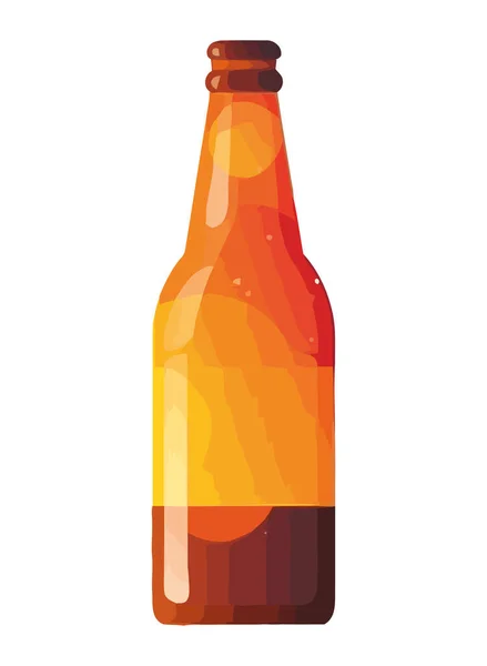玻璃瓶啤酒图标上的酒精符号被隔离 — 图库矢量图片