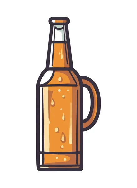 Pěnivé Pivo Půllitrovém Skle Ikoně Pivovaru Izolované — Stockový vektor