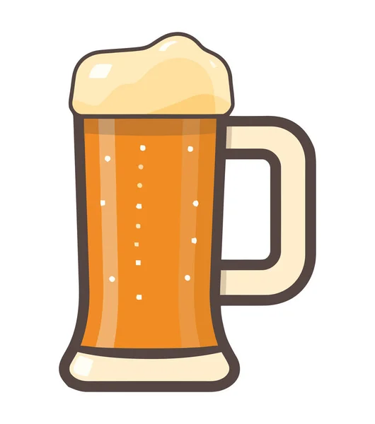 Schuimig Bier Een Geel Glas Geïsoleerd — Stockvector