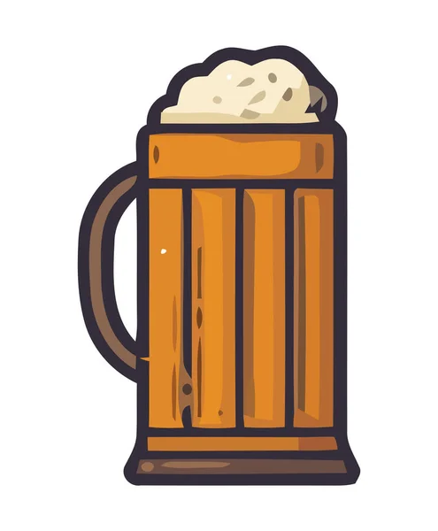 Caneca Cerveja Bebida Ícone Isolado —  Vetores de Stock