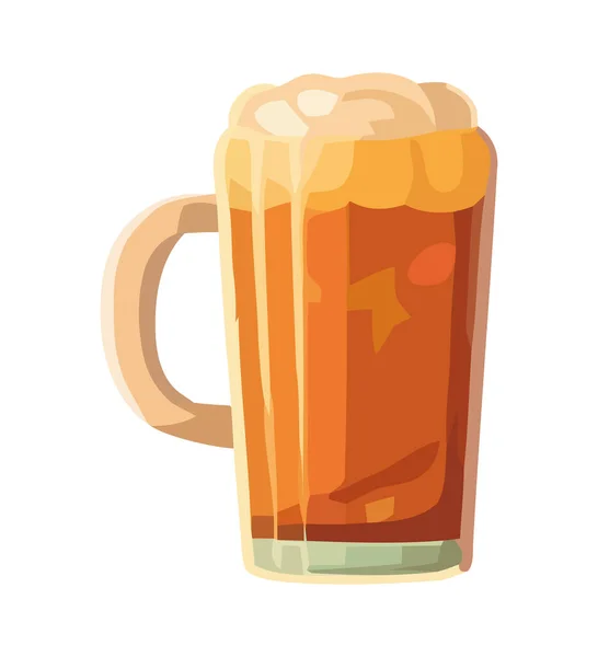 Bebida Espumosa Vidro Cerveja Simboliza Celebração Isolada —  Vetores de Stock