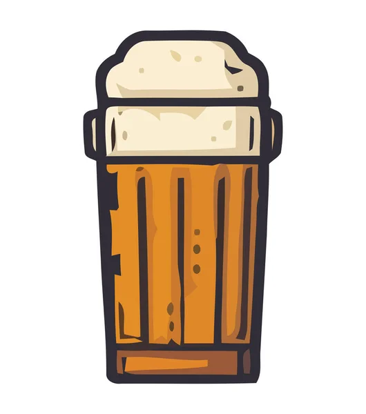 Cerveja Espumosa Simboliza Celebração Ícone Pub Cervejaria Isolada —  Vetores de Stock