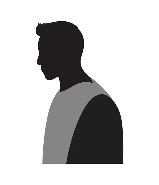 Silhouette Ikone Mann Erwachsene Isoliert — Stockvektor