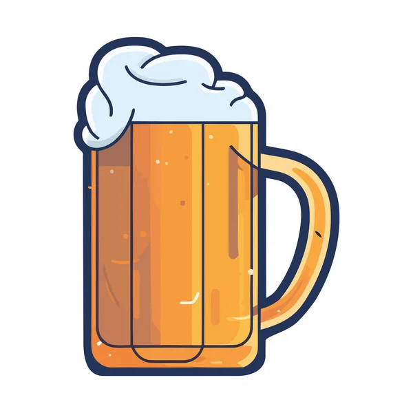 Mug Bière Mousseux Symbolise Célébration Icône Rafraîchissement — Image vectorielle